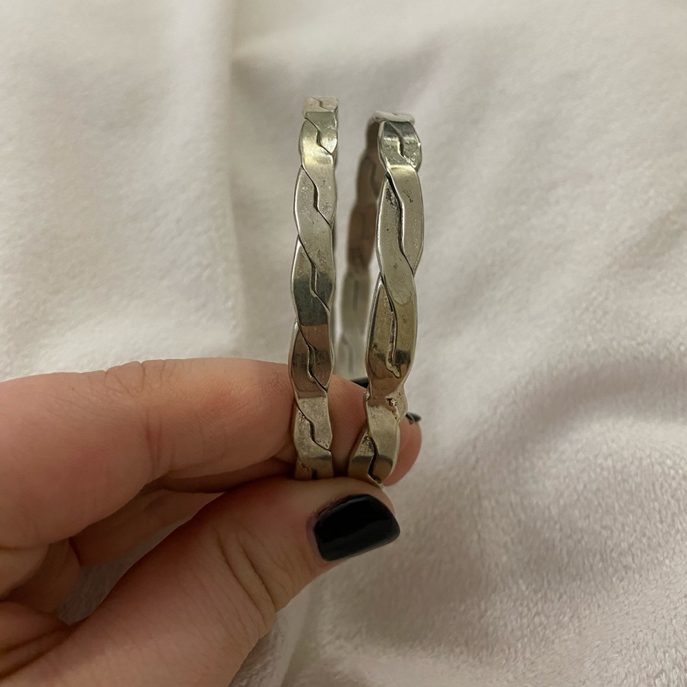 Braided sterling silver bangles from Mexico